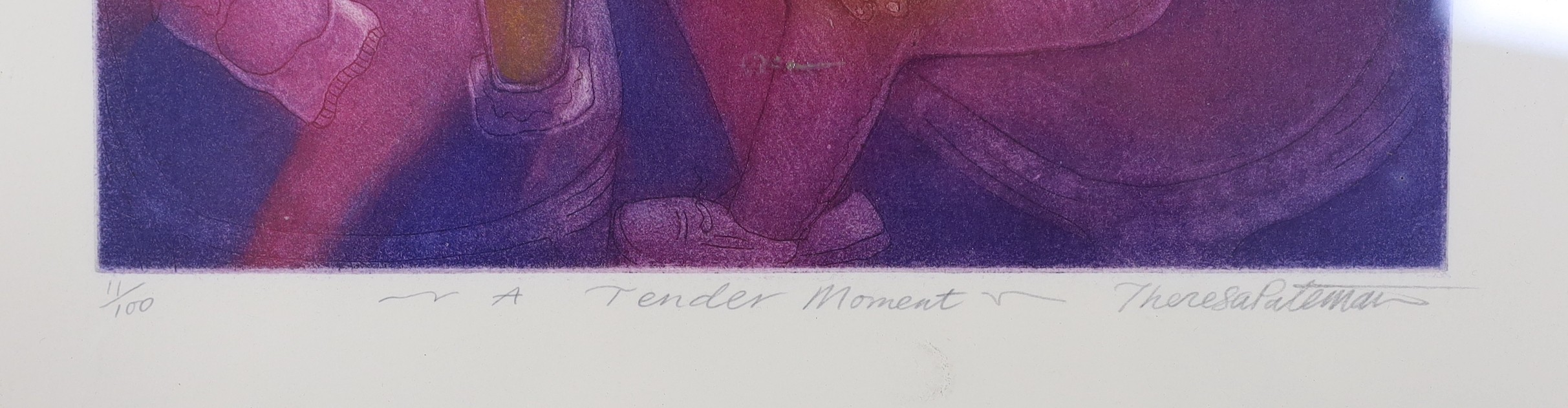 Theresa Pateman (Contemporary), limited edition print, ‘A Tender Moment’, signed in pencil, 11/100, 25 x 20cm